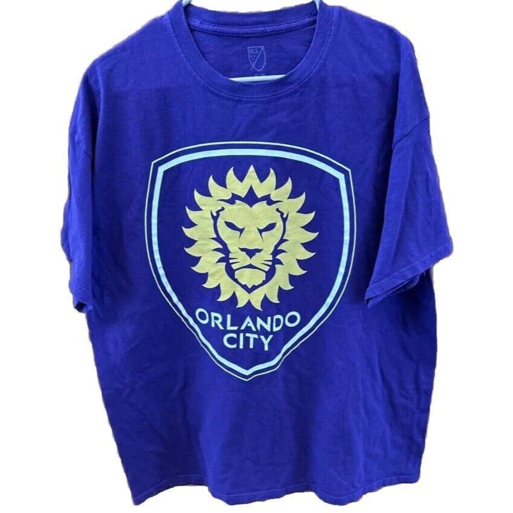 Orlando City SC Shirt Men XL Purple Short Sleeve Crew Neck Soccer MLS Cotton